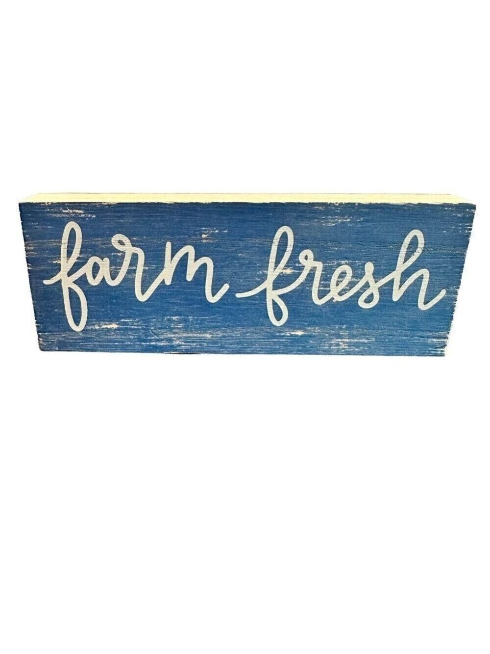 Wooden Block Sign Chalkboard Back Decor Rustic Farmhouse Tier Tray Display Blue